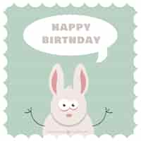 Free vector cartoon bunny b-day card