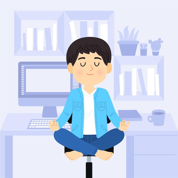 Free vector cartoon business people meditating