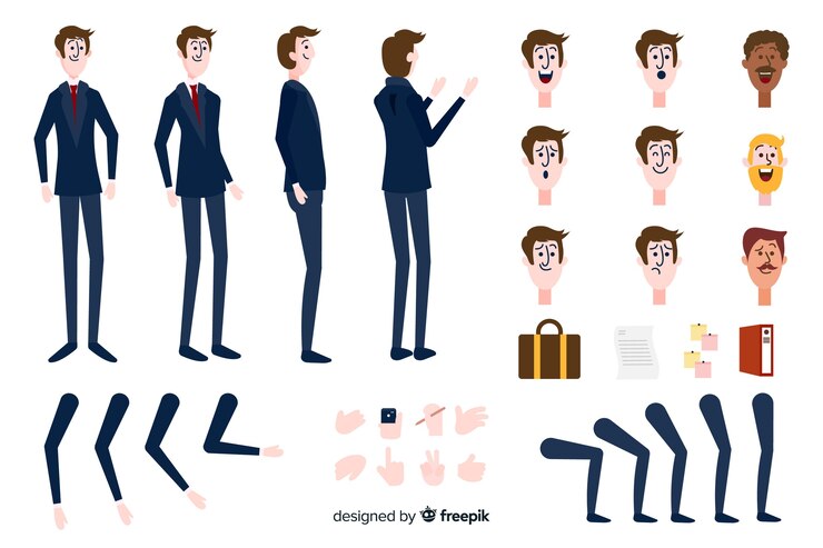 Free Vector cartoon businessman character template