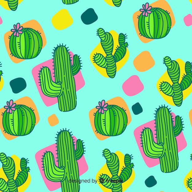 Free vector cartoon cactus background