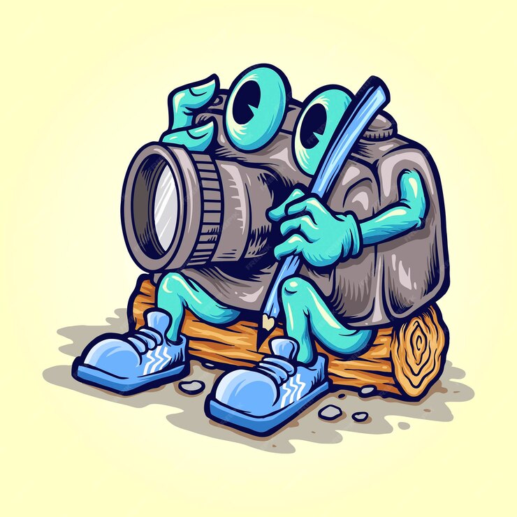  Cartoon camera photography illustrator vector illustrations for your work logo, mascot merchandise 