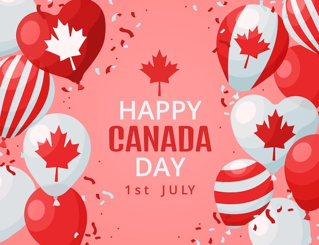 Free vector cartoon canada day balloons background