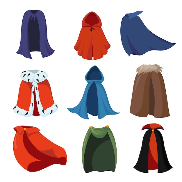 Cartoon capes set