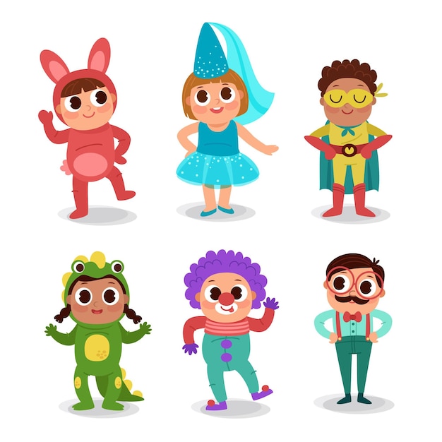 Free vector cartoon carnival kids collection