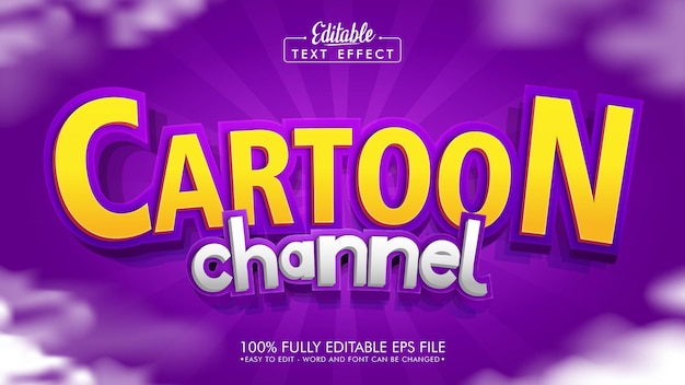 Cartoon channel editable text effect