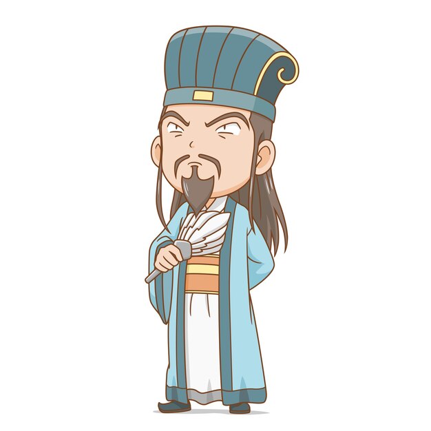 Cartoon character of ancient chinese philosopher.