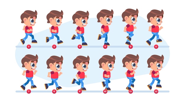 Cartoon character animation frames