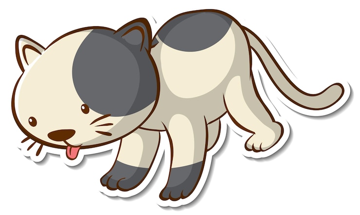 무료 Vector 고양이 스티커의 만화 캐릭터