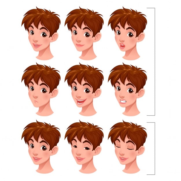 Free vector cartoon character hairstyles