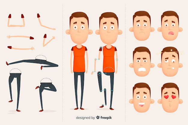 Free vector cartoon character for motion design