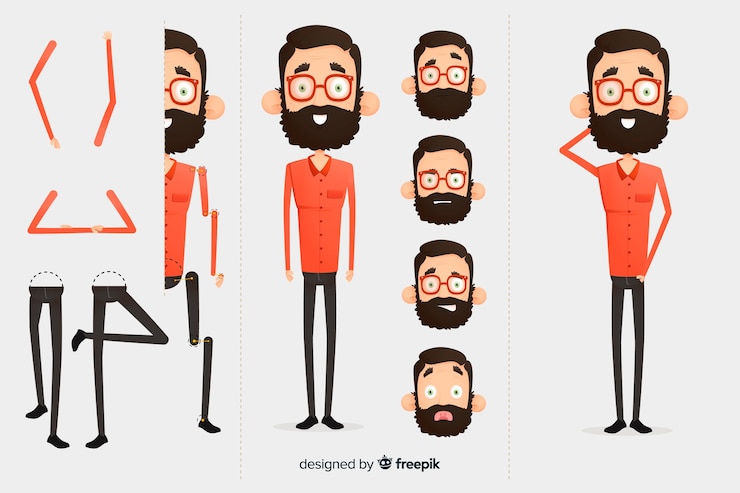 Free Vector cartoon character for motion design