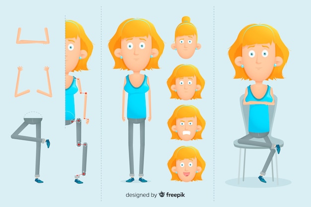 Free vector cartoon character for motion design