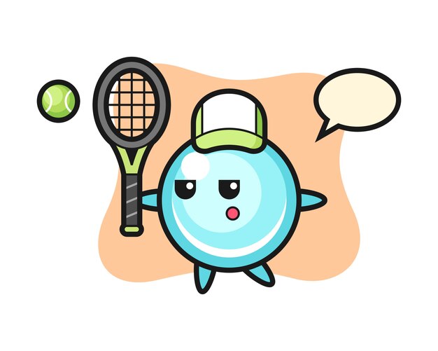 テニス選手としてのフランスの旗バッジの漫画のキャラクター プレミアムベクター