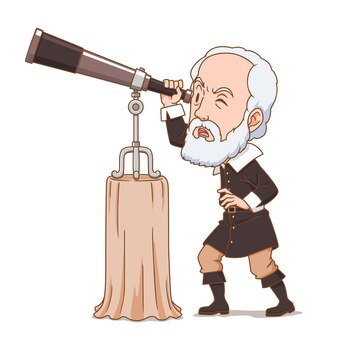 갈릴레오 천문학자의 만화 캐릭터