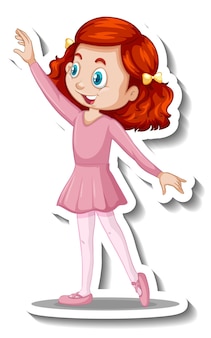 Adesivo personaggio dei cartoni animati con balletto di danza femminile