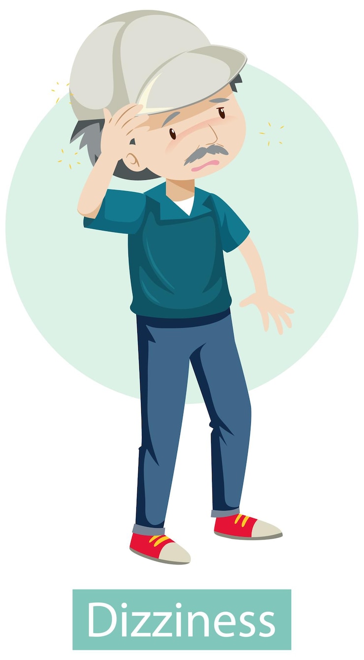 मुफ़्त वेक्टर cartoon character with dizziness symptoms