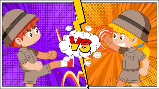 cartoon characters in epic showdown