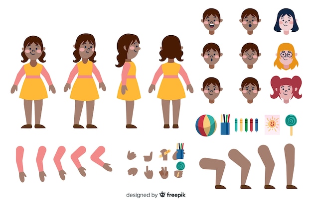 Cartoon child character template