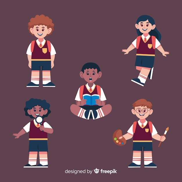 Free vector cartoon children back to school collection