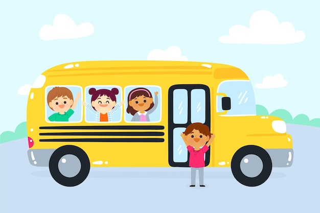 Free vector cartoon children back to school concept