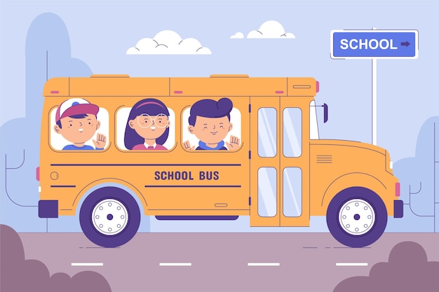 Free vector cartoon children back to school