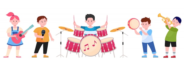 Free vector cartoon children band