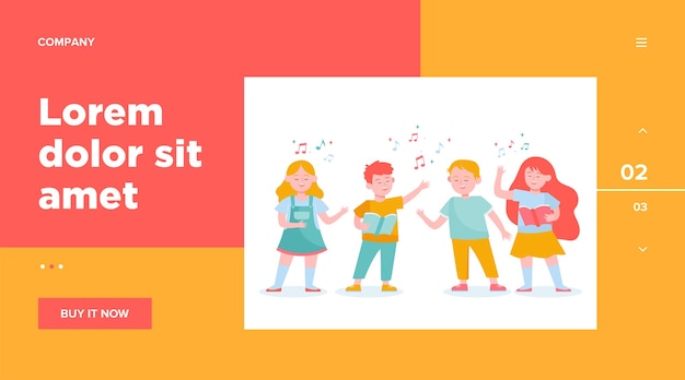 Free vector cartoon children choir flat illustration