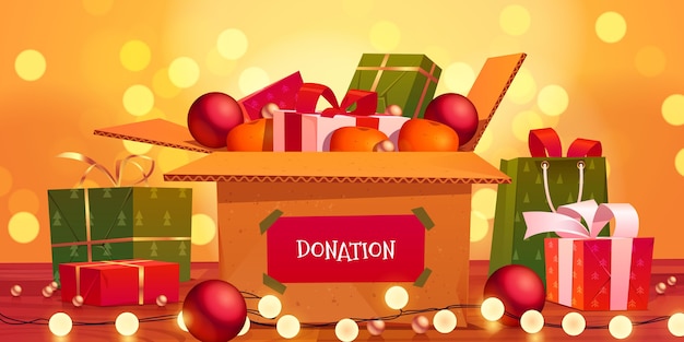 Cartoon christmas donation