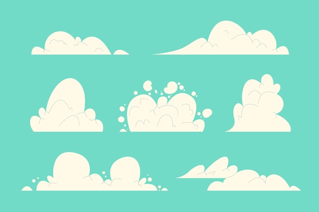 Free vector cartoon cloud  collection