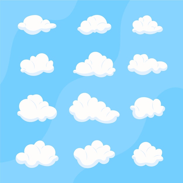 Free vector cartoon clouds collection