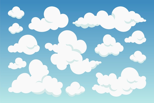 Free vector cartoon clouds collection