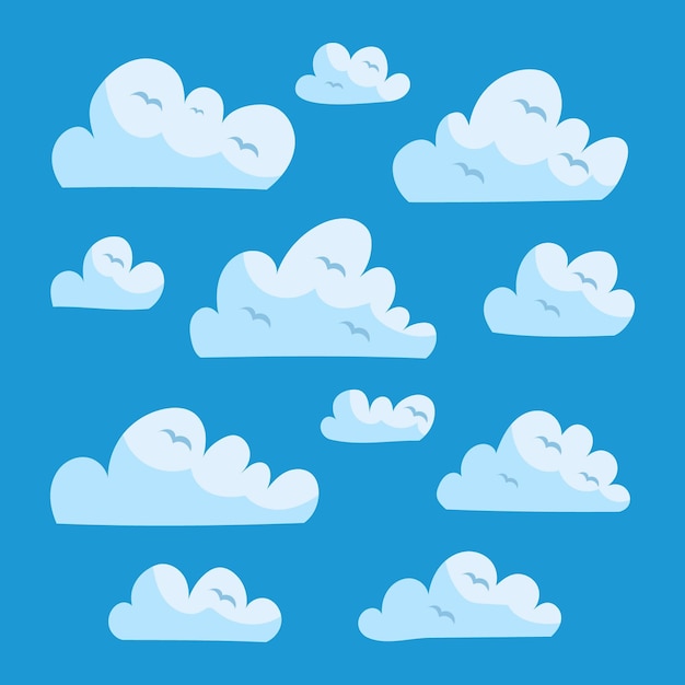 Free vector cartoon clouds collection