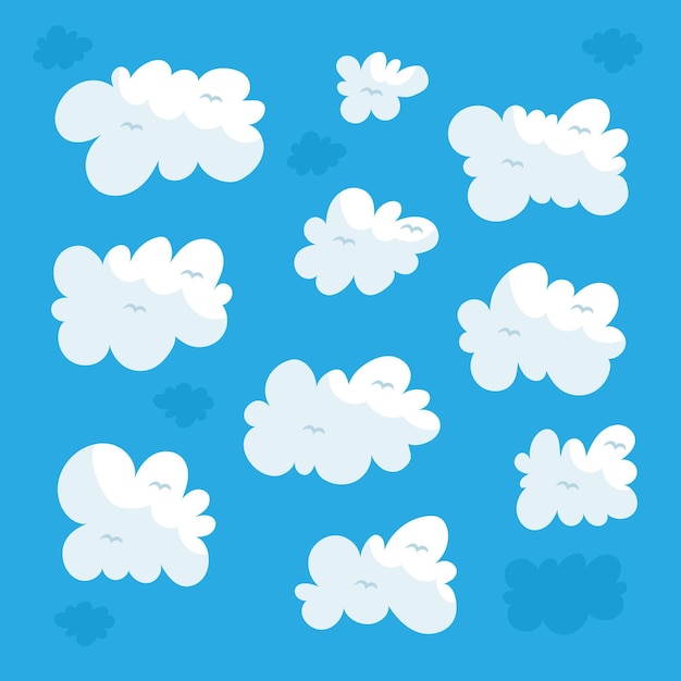 Cartoon clouds collection