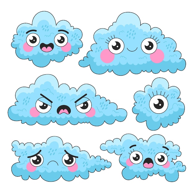 Free vector cartoon clouds collection