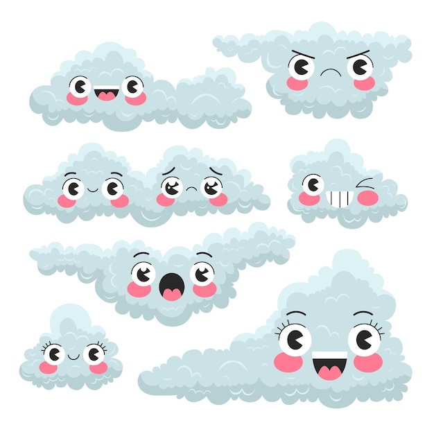 Cartoon clouds collection