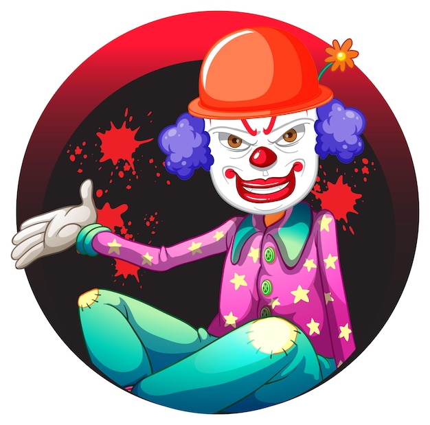 Free vector cartoon clown with red nose