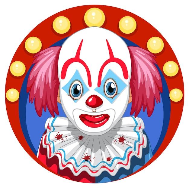 Free vector cartoon clown with red nose