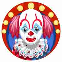 Free vector cartoon clown with red nose