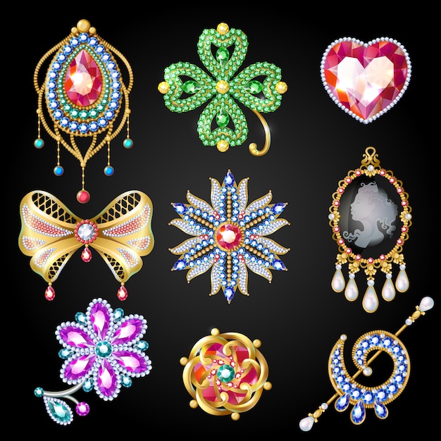 Cartoon Colorful Beautiful Jewelry Collection