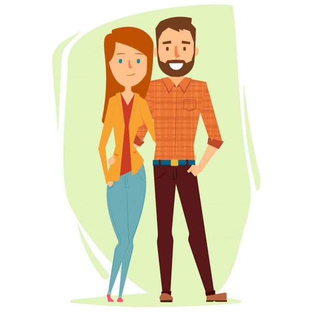 Free vector cartoon couple