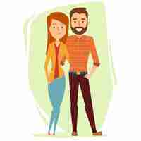 Free vector cartoon couple