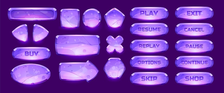 Free Vector cartoon crystal ui collection