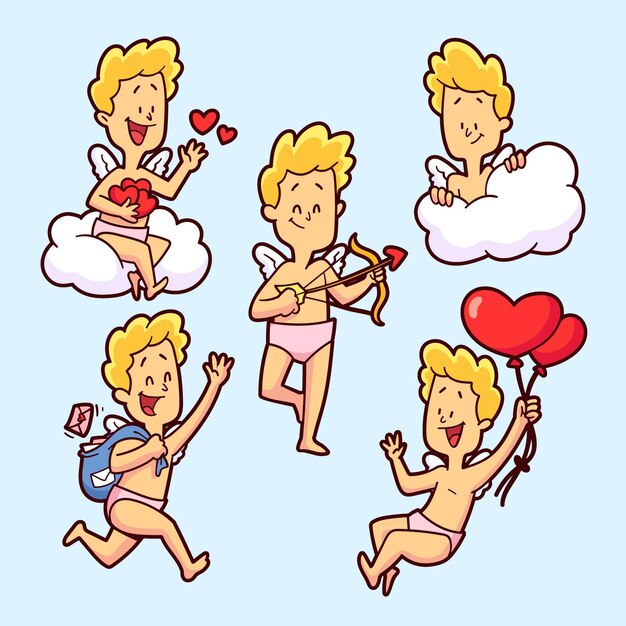 Cartoon cupid character collection