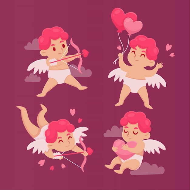 Free vector cartoon cupid character collection