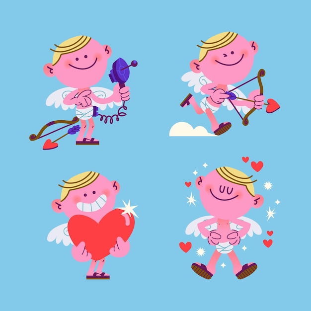 Free vector cartoon cupid character collection