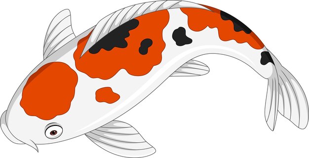 鯉は魚のイラストです 鯉 白い背景に 中国の金魚のイメージに日本の鯉魚 スイミング東洋の金魚が青の背景に設定します プレミアムベクター