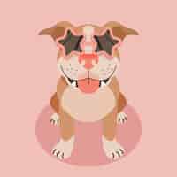 Free vector cartoon cute pitbull illustration