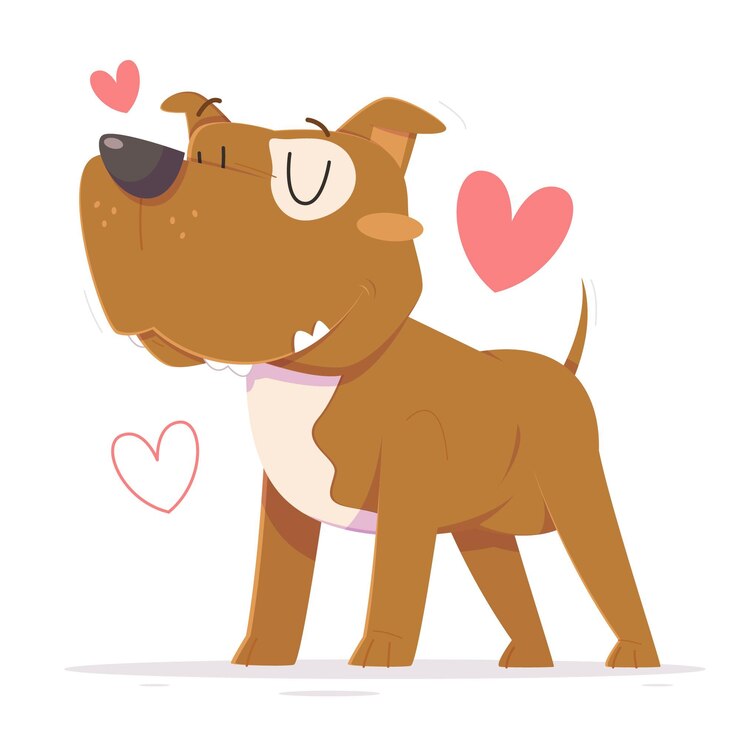 Free Vector cartoon cute pitbull illustration