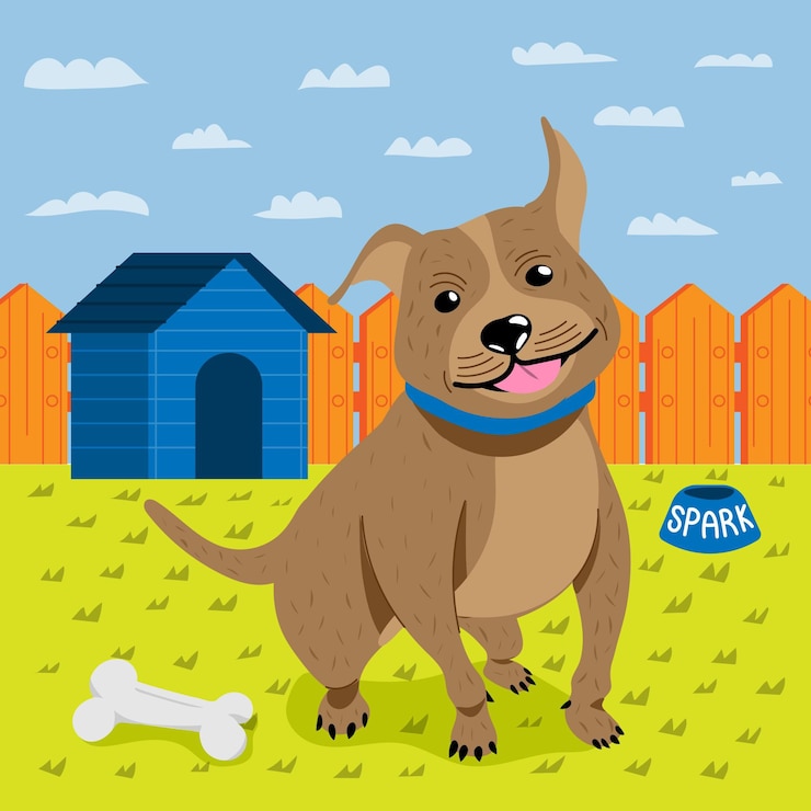 Free Vector cartoon cute pitbull illustration
