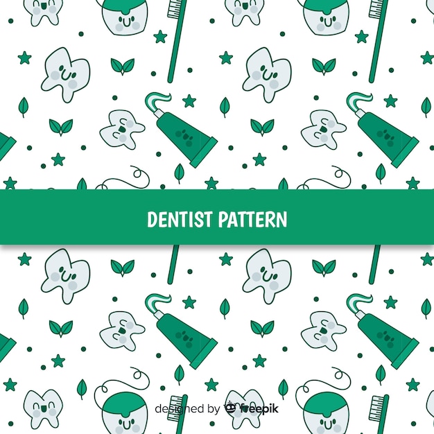 만화 치과 치료 도구 패턴